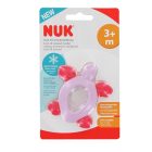 NUK Cool All-Around bijtring in roze en paarse tinten, voor baby's vanaf 3 maanden, met koel- en massagefuncties.